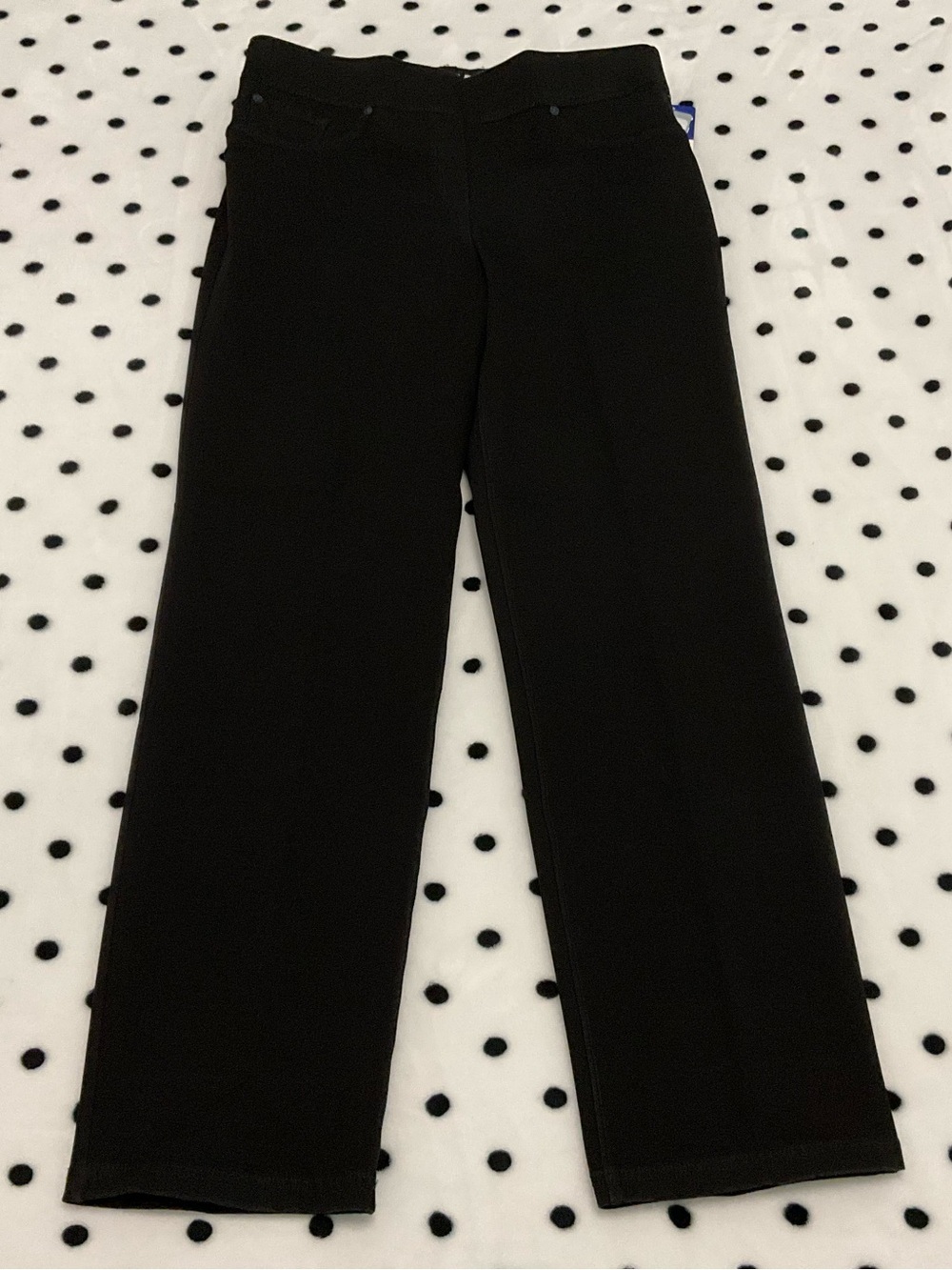 Nygard Luxe Denim Straight Slims L (14-16) BLACK Pull On Jeans
